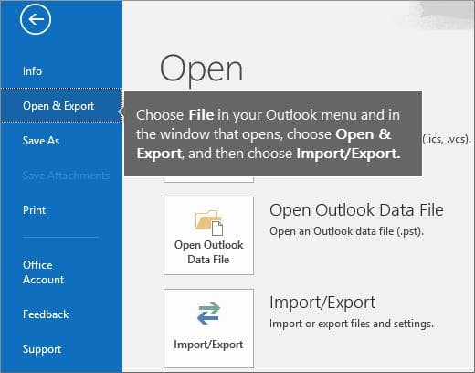 在 Outlook 中导入或导出联系人