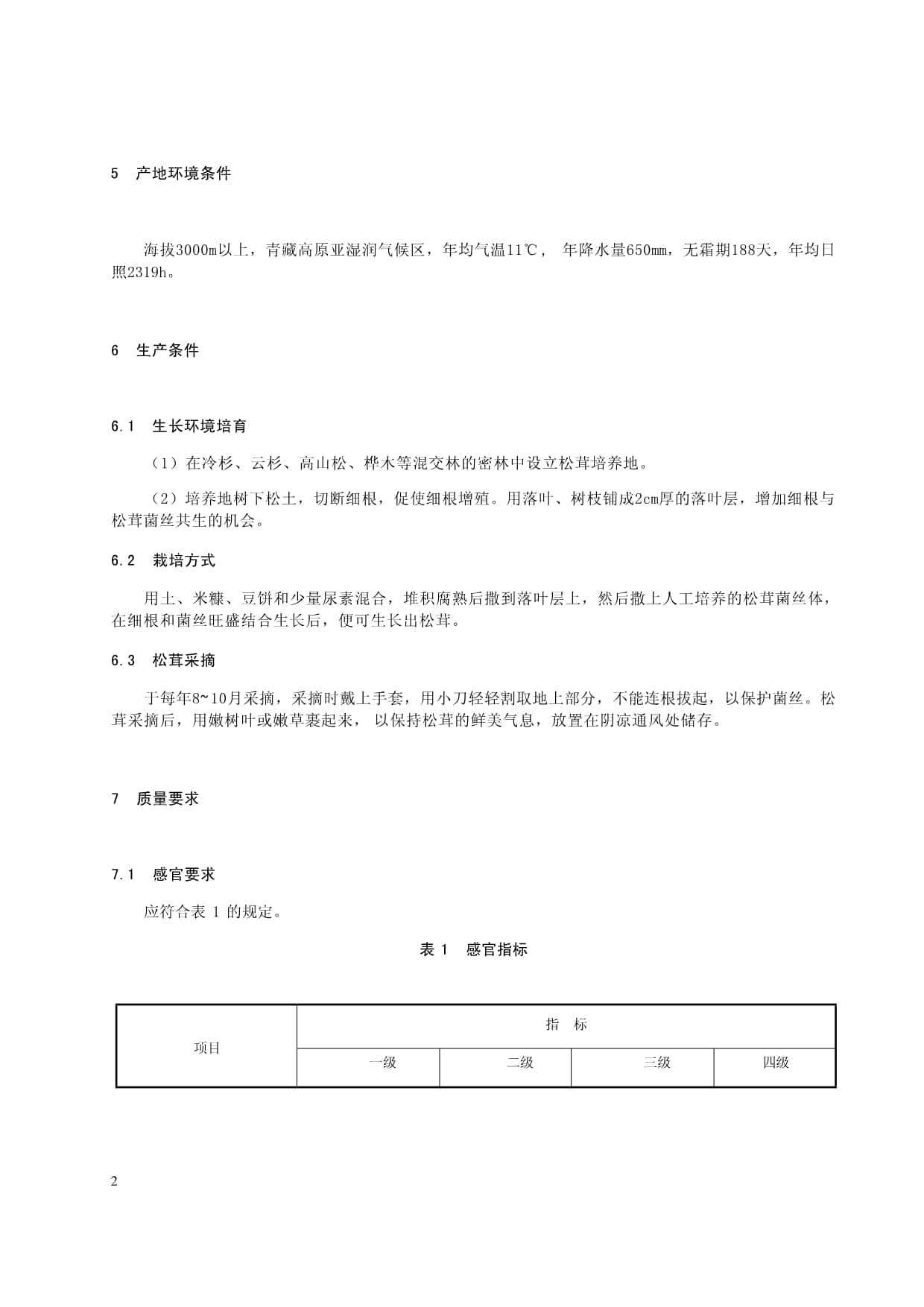 松茸鲜品标准