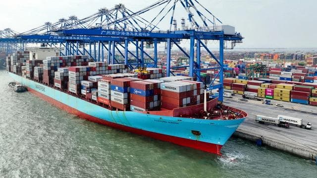 今年全国首船大批量智利车厘子率"鲜"抵达广州南沙港