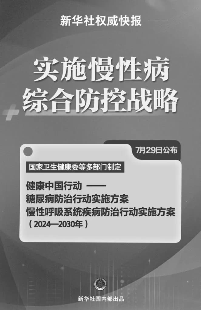 健康中国行动再发力：糖尿病和慢性呼吸系统疾病防治方案发布