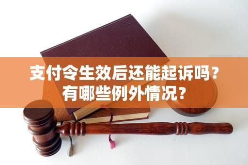 支付令生效后还能起诉吗？有哪些例外情况？
