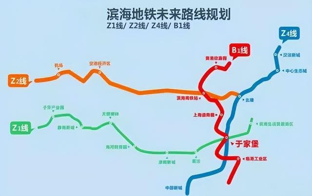 天津滨海新区地铁/城轨最新施工进度：B1线、Z2线、Z4线