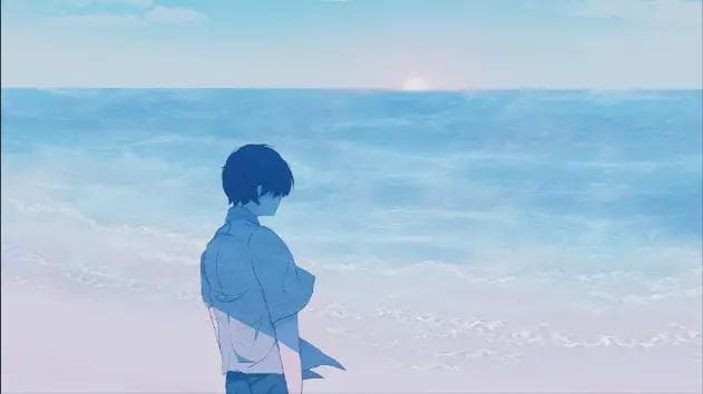 水彩之翼：动漫风格大海沙滩画法步骤教学