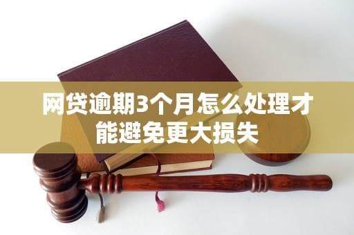 网贷逾期3个月怎么办？这些处理方法帮你避免更大损失