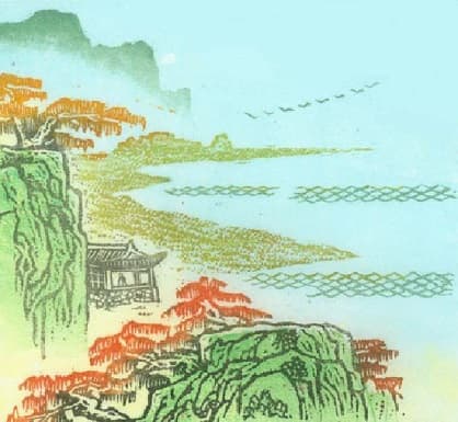 苏幕遮·碧云天翻译赏析_范仲淹，山映斜阳天接水，芳草无情，更在斜阳外