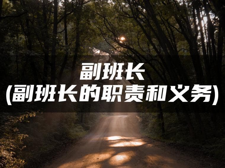 副班长(副班长的职责和义务)