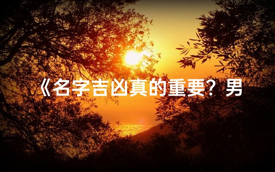 名字吉凶真的重要？男孩取名之道揭秘