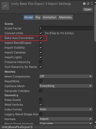 Blender的FBX模型导出到Unity的规范
