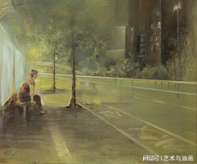 油画家陆兵《夜班车》：一幅油画，戳中都市人的孤独灵魂！