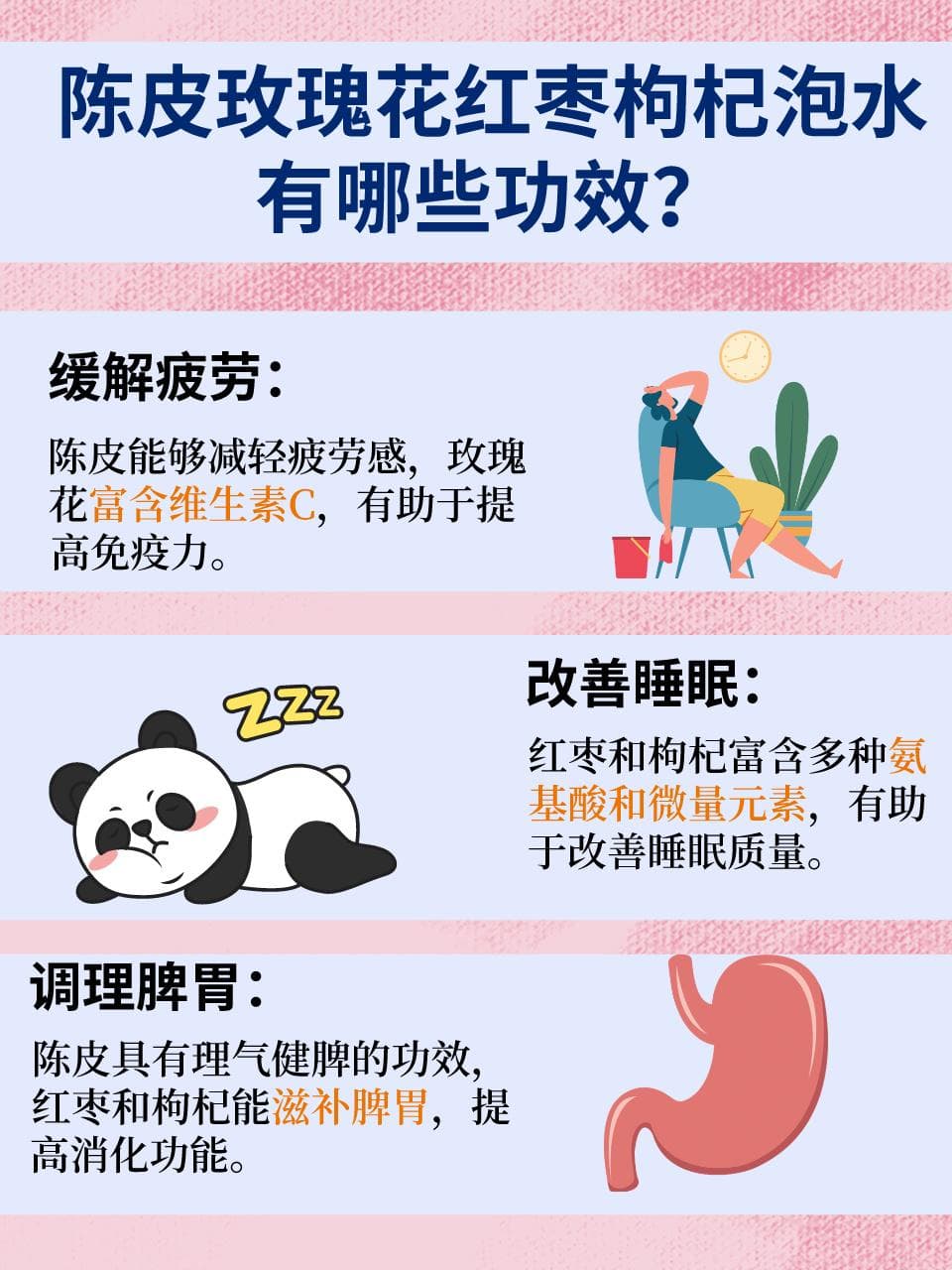 陈皮玫瑰花红枣枸杞泡水：一杯养生的良饮！