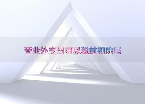 营业外支出可以税前扣除吗