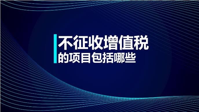 不征收增值税的项目包括哪些