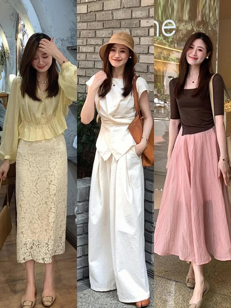春天这样穿太温柔了，修饰身材还显瘦，女人味十足！