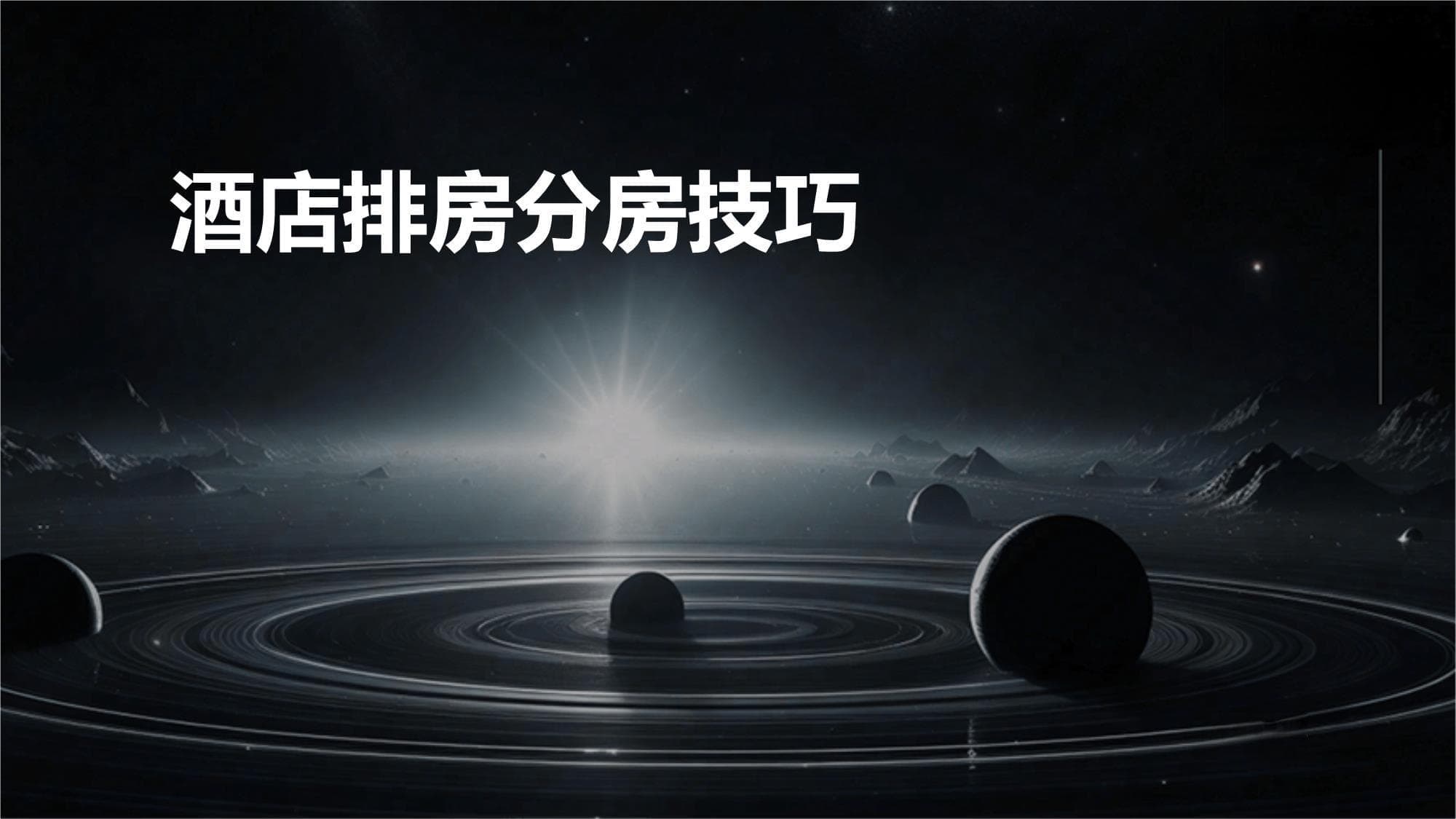 酒店的排房分房技巧