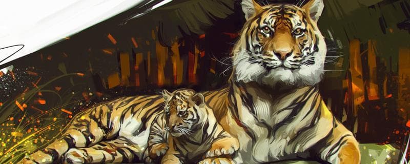 怎么画插画老虎身体，首先需要掌握其身体结构