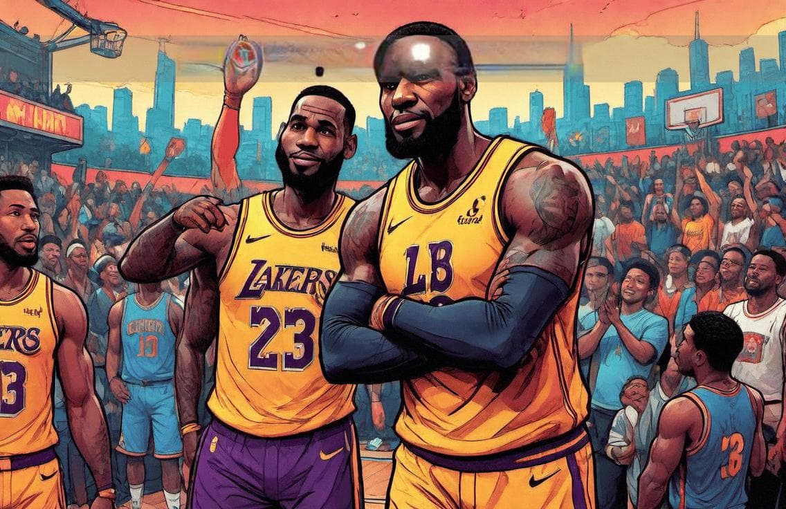 NBA史上首次父子同台竞技：詹姆斯与布朗尼闪耀球场，湖人力克战马