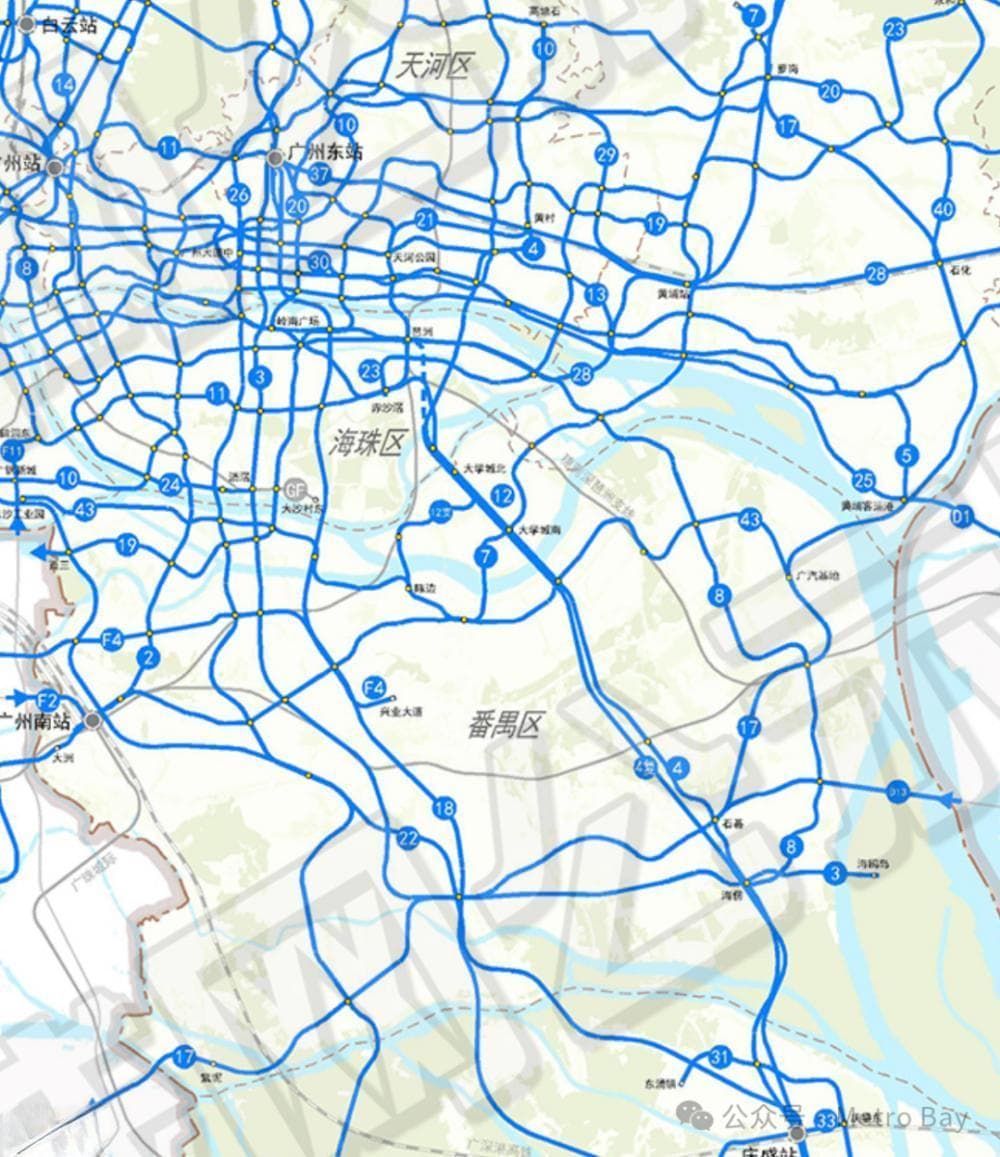 建言 | 广州2035核心线网改善计划：17号线“截弯取直”，恢复普速市桥线