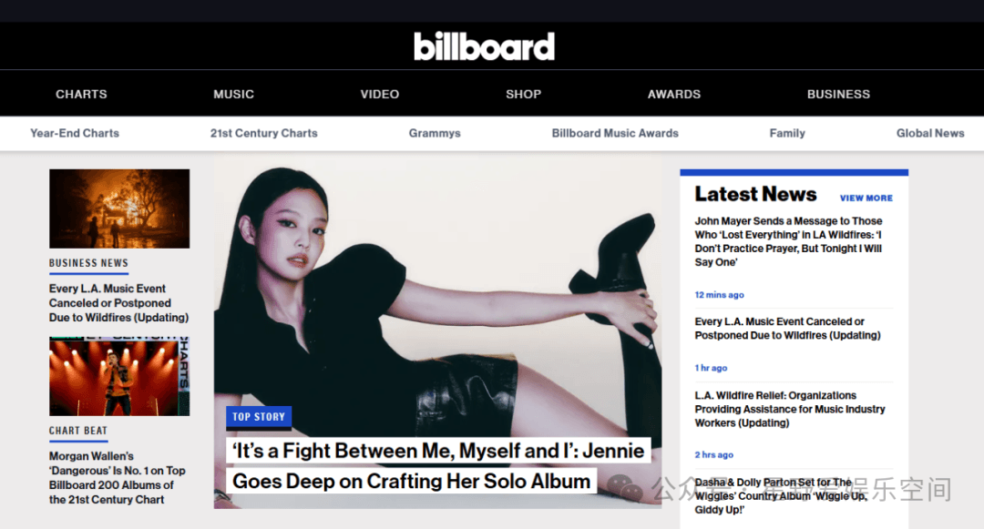 Jennie登上Billboard头条+首版封面！这次，真的是她的独舞舞台！