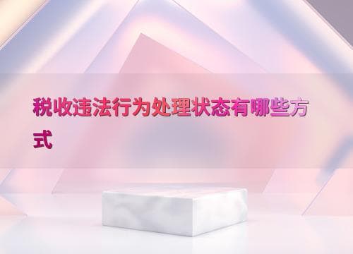 税收违法行为处理状态有哪些方式