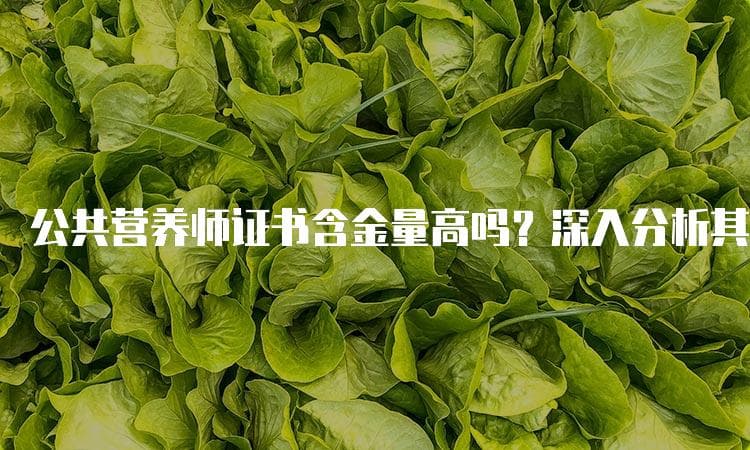 公共营养师证书含金量高吗？深入分析其职业前景与价值