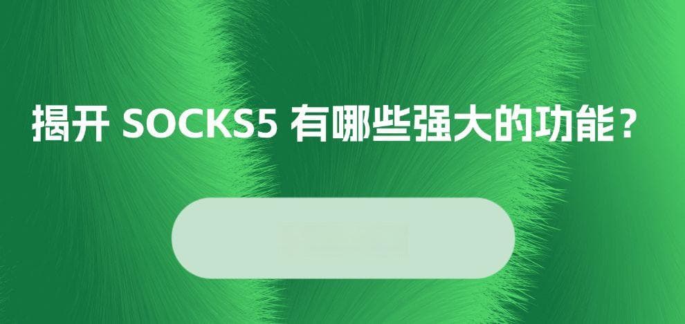 揭开 SOCKS5 有哪些强大的功能？