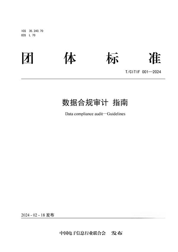《数据合规审计指南》团体标准发布