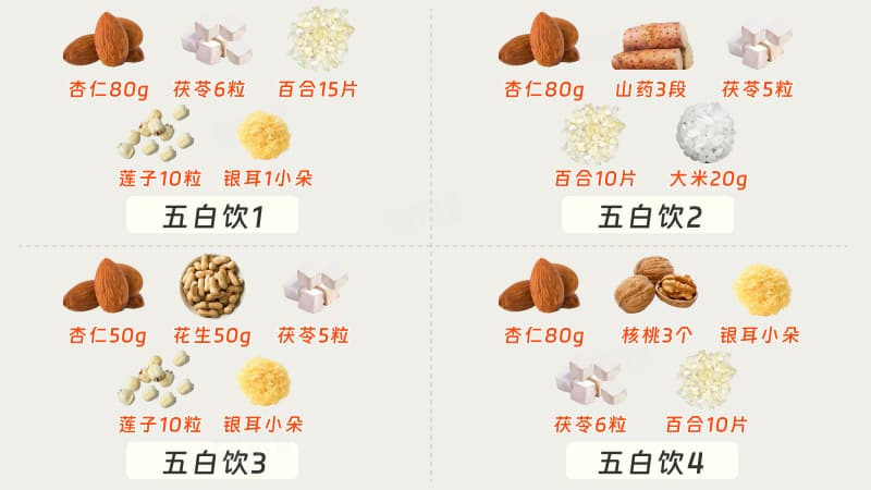 秋季宜喝五白饮，要选哪“五白”？最好的四种搭配帮你找到了！