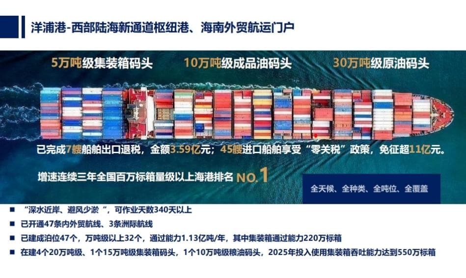 洋浦港：从区域性港口到国际航运枢纽的崛起之路