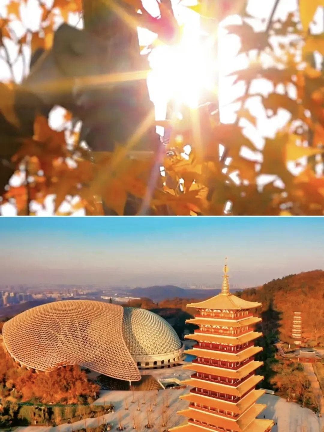 牛首山秋景如画，设计巧思打造金陵新地标
