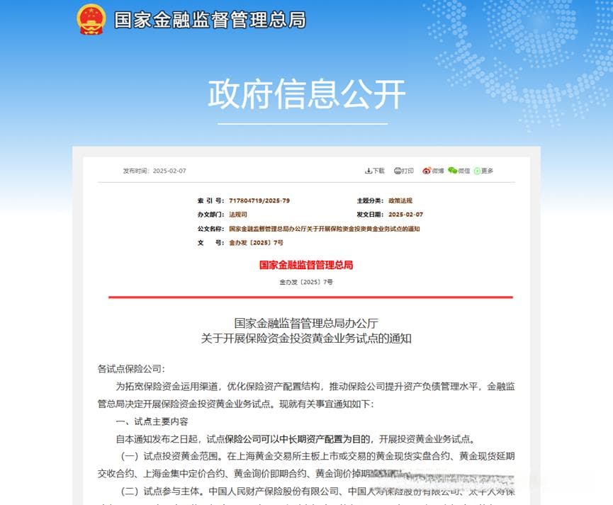 保险资金投资黄金，养老钱迎来新机遇