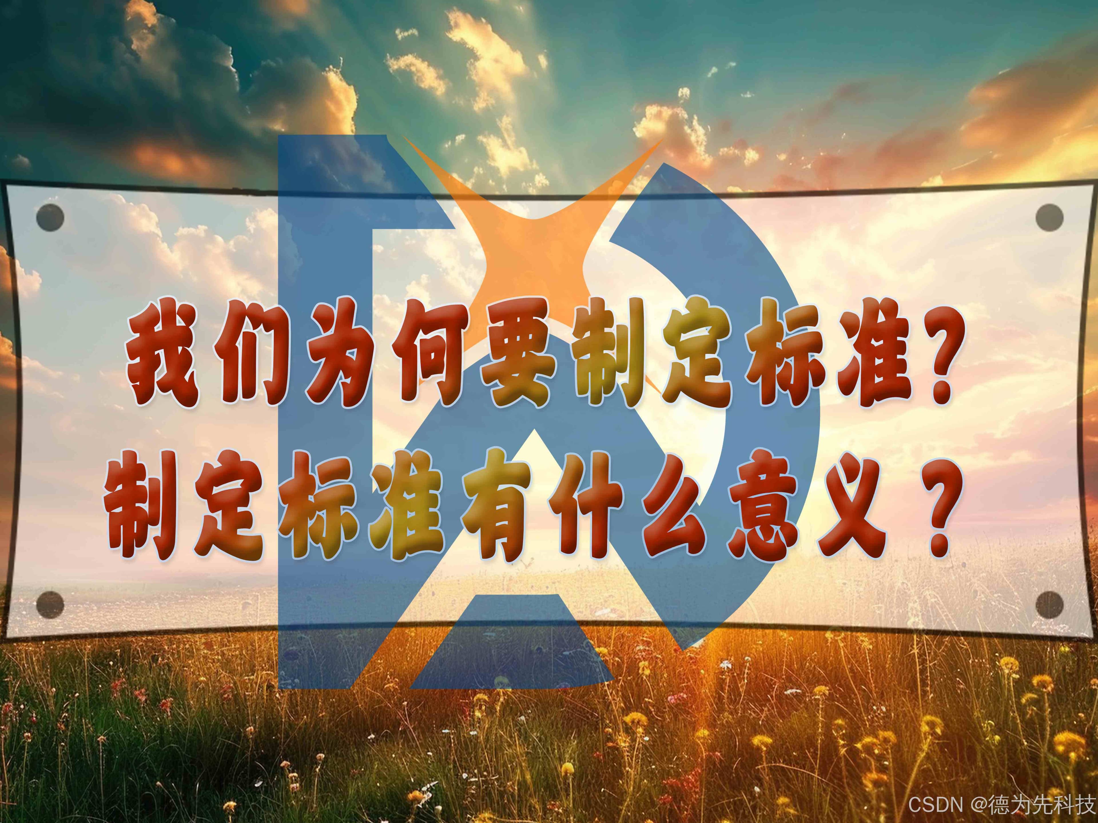 我们为何要制定标准，制定标准有什么意义？