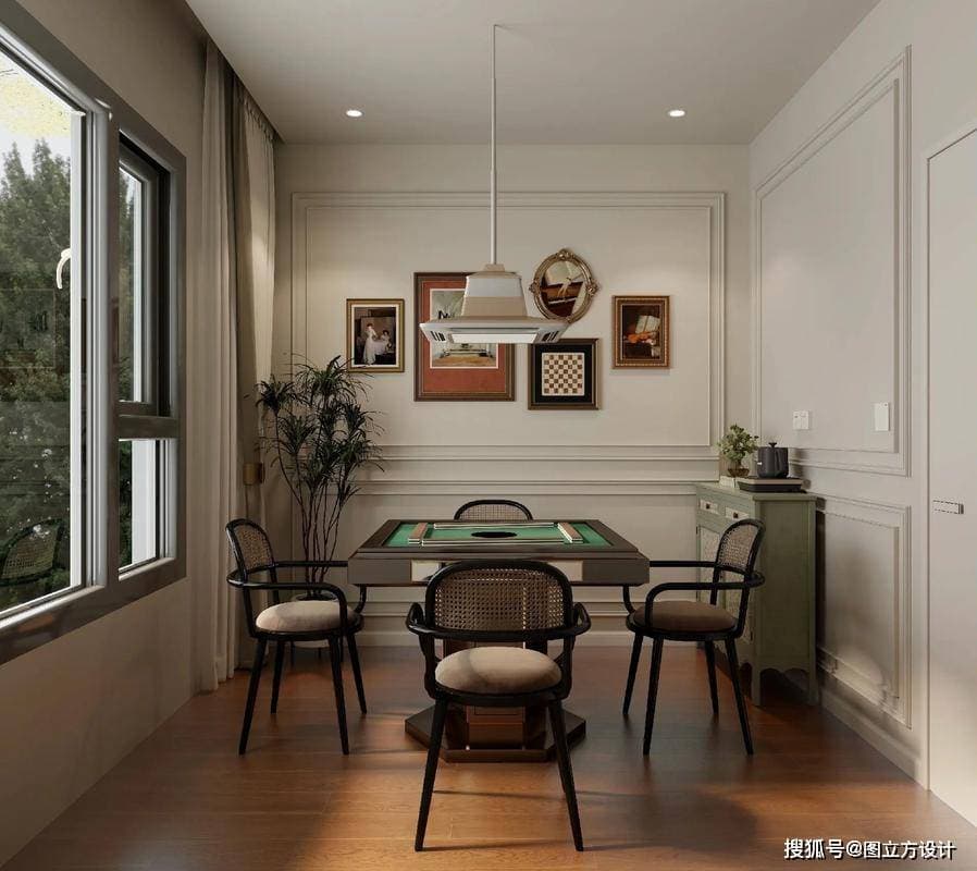 棋牌室新格调：装修效果图展现雅致氛围
