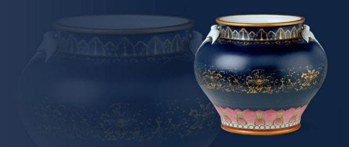 国博馆藏乾隆霁蓝釉粉彩描金莲花纹双燕耳尊：工艺与文化的完美融合