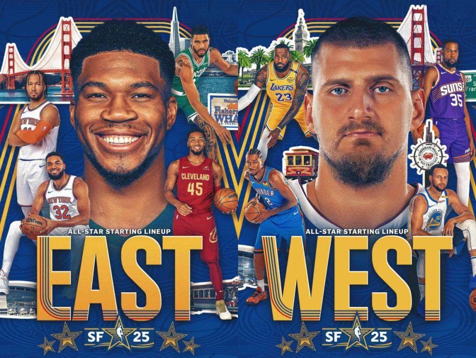 NBA全明星首发：詹杜库领衔文班亚马落选 老詹21次入选刷新纪录