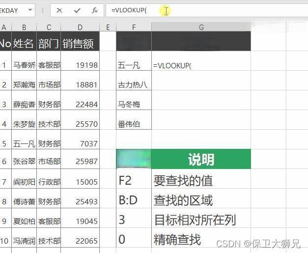 Excel中万能的查询函数——VLOOKUP(使用方法+实操)