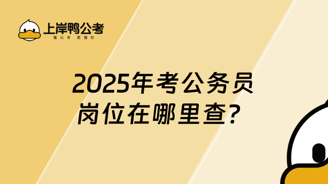 2025考公务员的岗位在哪里查？4类岗位查询渠道一网打尽