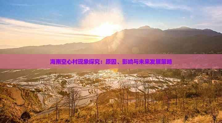 海南空心村现象探究：原因、影响与未来发展策略