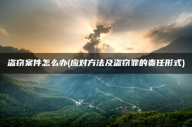 盗窃案件怎么办？应对方法及盗窃罪的责任形式全解析