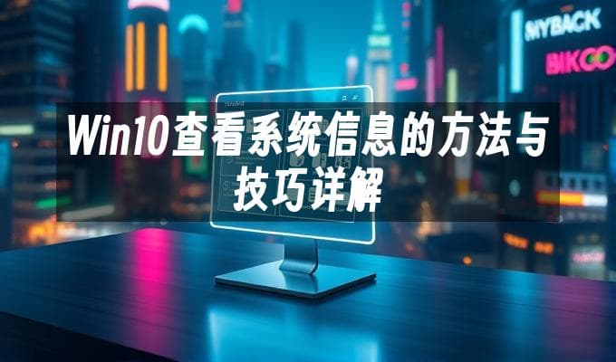 Win10查看系统信息的方法与技巧详解