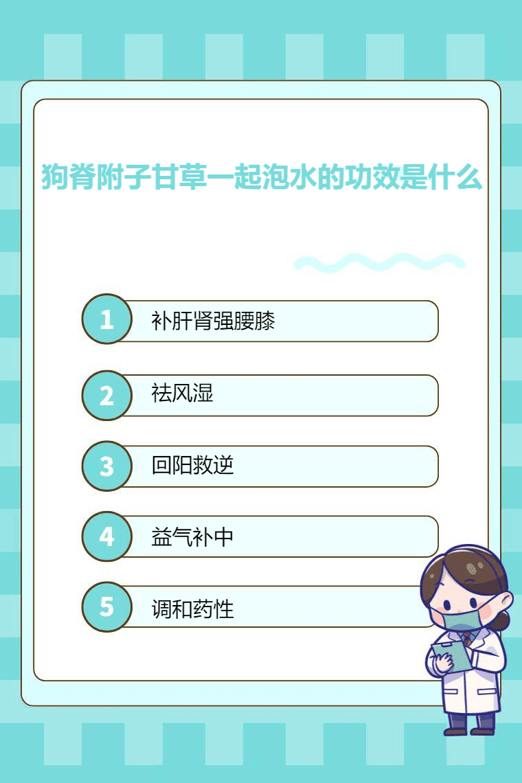 狗脊附子甘草一起泡水的功效是甚麼