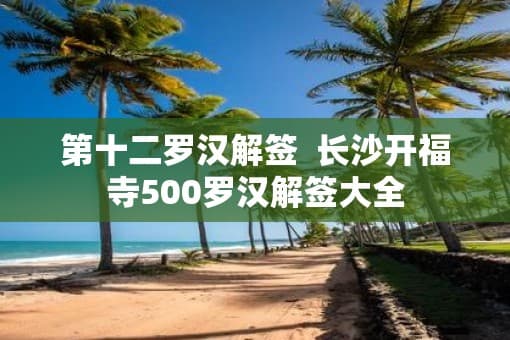 第十二罗汉解签  长沙开福寺500罗汉解签大全