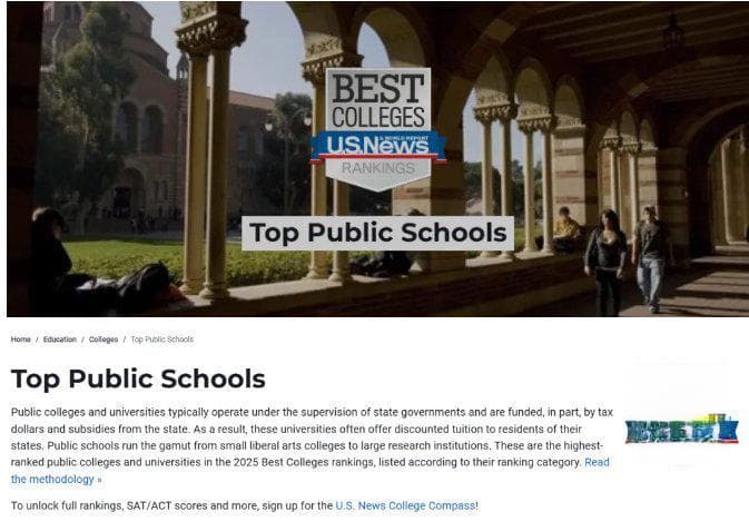 UCLA 领衔！2025 U.S.News 全美最佳公立大学排名震撼发布！