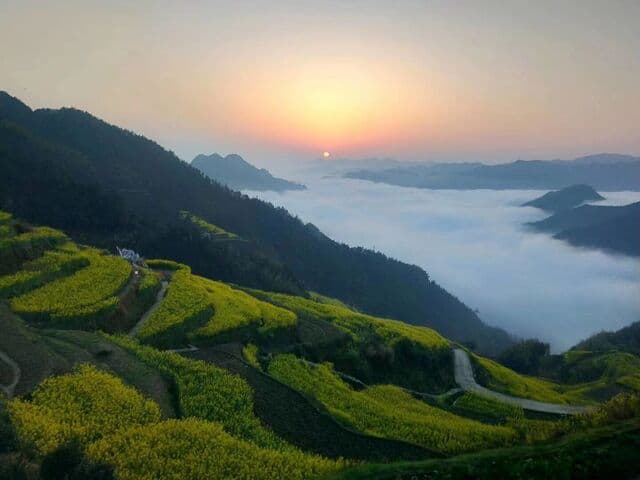 高山风景如诗画  梯田云海绕山间