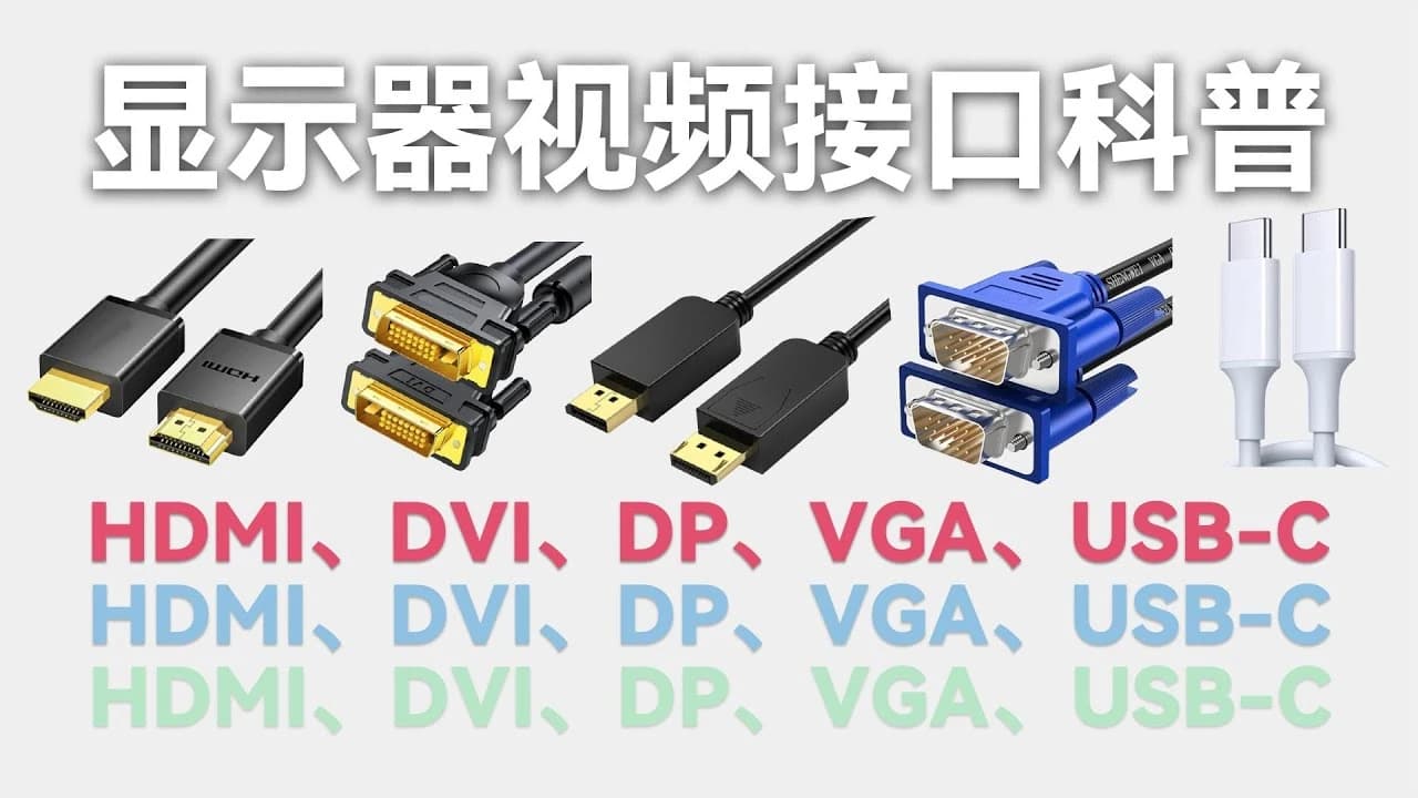 VGA-DVI-HDMI-DP视频接口类型与分辨率