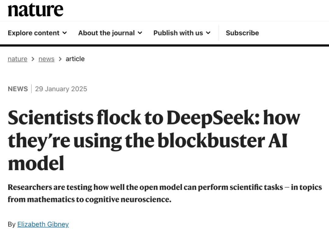 Nature：连发3篇文章感叹DeepSeek震惊世界