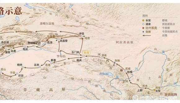古代丝绸之路在中国主要经过的城市