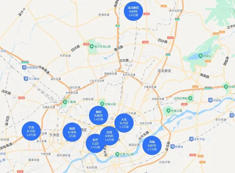 2025沈阳于洪区二手房地图及房价最新发布