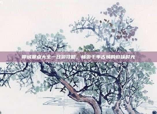 聊城景点大全一日游攻略，畅游千年古城的韵味时光