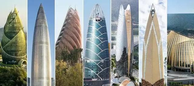 在中国，7座以“竹笋”为设计理念的建筑