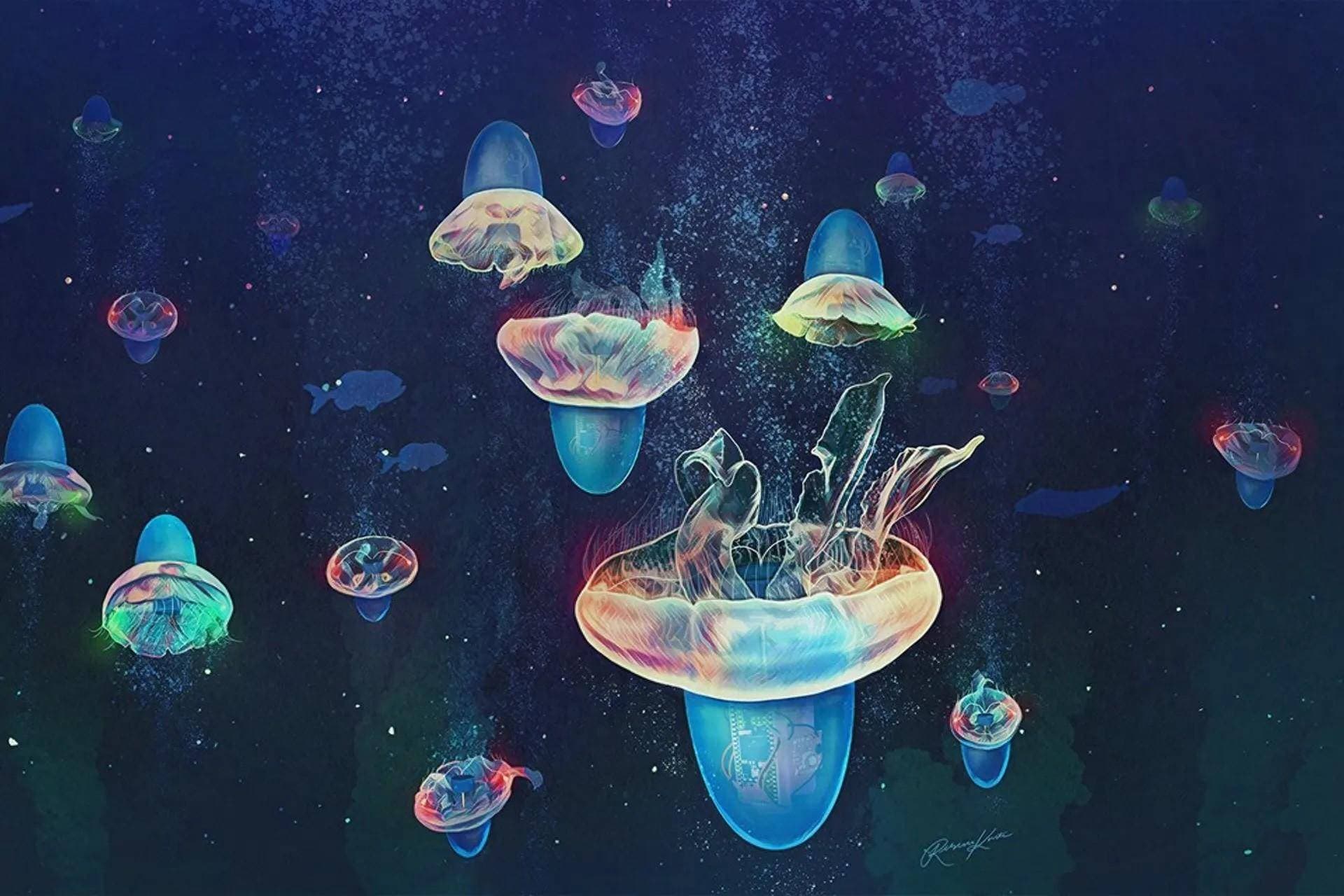 一种活体的“生物杂交机器人水母”可用于深海探测研究